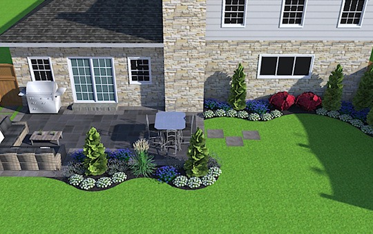 patio and backyard landscape design