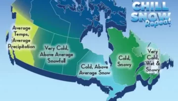 Canada “Chill, Snow, Repeat” winter outlook map
